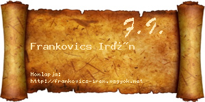 Frankovics Irén névjegykártya