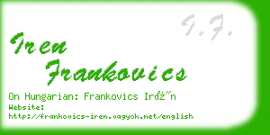 iren frankovics business card